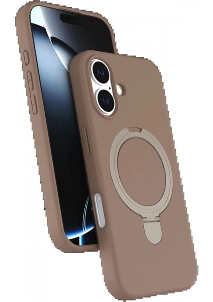 Apple iPhone 17 Regal Magsafe Standlı Kapak - Çöl Titanyum
