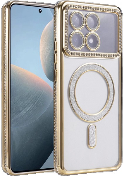 Xiaomi Poco X6 Pro Joke Simli Magneticsafe Kılıf - Gold