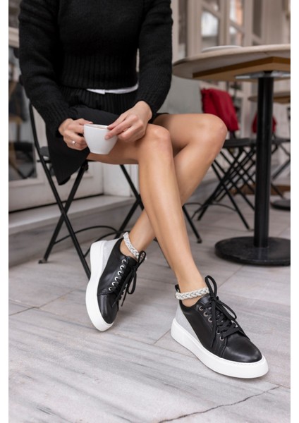 Oscar Kadın Siyah Bılek Taş Detay Sneaker