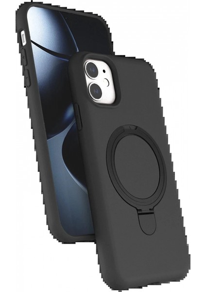 Apple iPhone 11 Regal Magsafe Standlı Kapak - Titan Gri