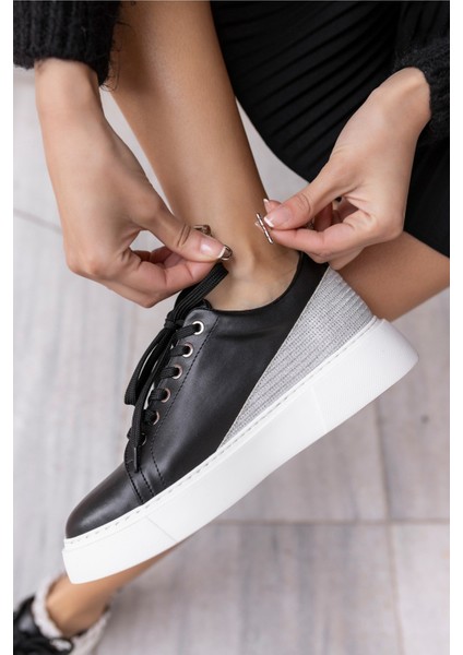 Oscar Kadın Siyah Bılek Taş Detay Sneaker