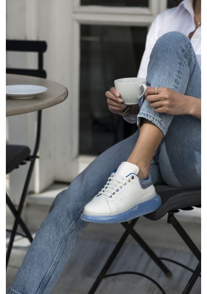 Tonny Kadın Beyaz Mavi Aır Taban Sneaker modelleri