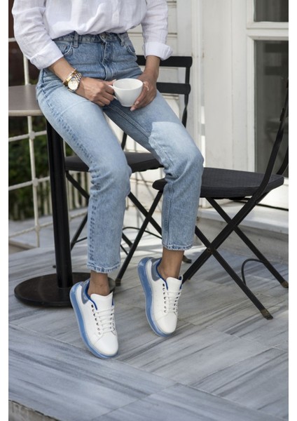 Tonny Kadın Beyaz Mavi Aır Taban Sneaker
