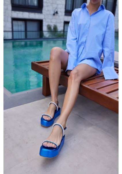 Disco Kadın Fusya Taş Detay Sandalet fırsatları