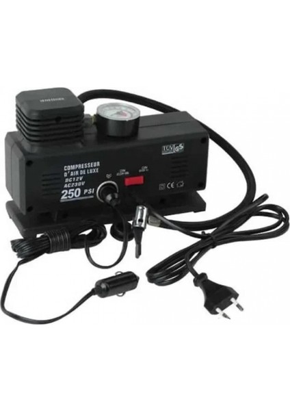 220 Volt-12 Volt 250 Psi Kompresör Lastik Hava Şişirme Oto Pompası Fişli ve Çakmaklı YAGE-843 (4887) modelleri