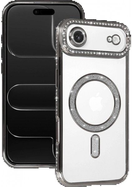 Apple iPhone 17 Air Joke Simli Magneticsafe Kılıf - Gümüş