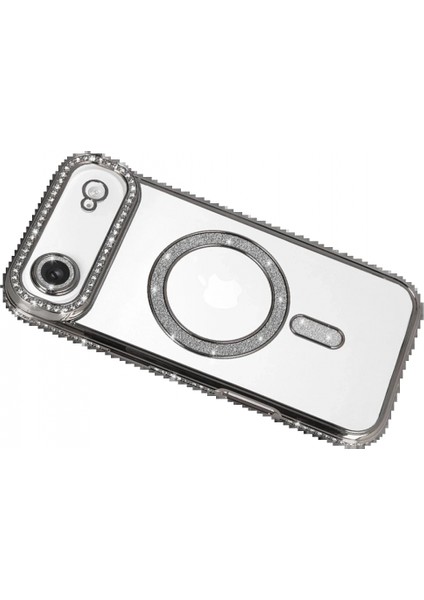 Apple iPhone 17 Air Joke Simli Magneticsafe Kılıf - Gümüş modelleri