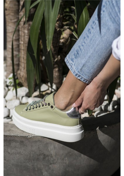 Ojjo Kadın Su Yeşili Taş Detay Sneaker fiyatları