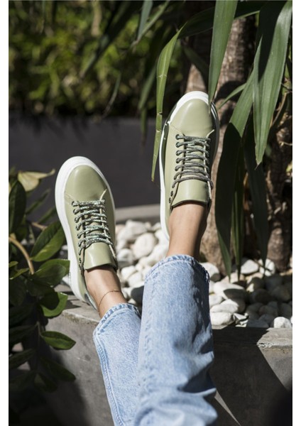 Ojjo Kadın Su Yeşili Taş Detay Sneaker modelleri