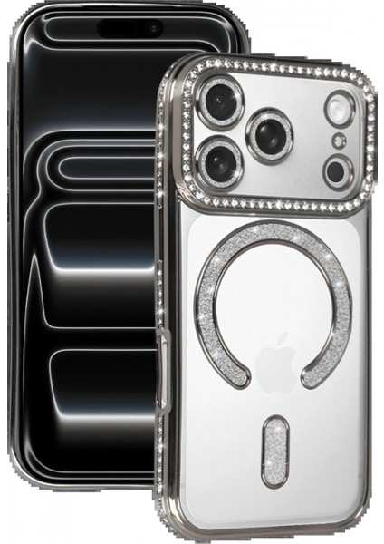 Apple iPhone 17 Pro Max Joke Simli Magneticsafe Kılıf - Gümüş