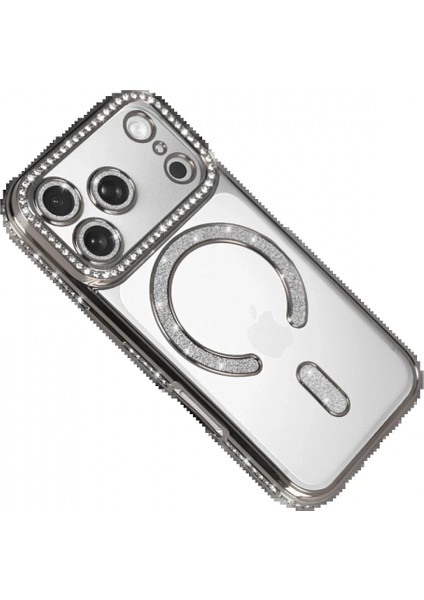 Apple iPhone 17 Pro Max Joke Simli Magneticsafe Kılıf - Gümüş modelleri