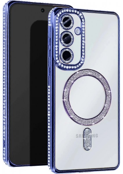 Samsung Galaxy A55 5g Joke Simli Magneticsafe Kılıf - Mavi