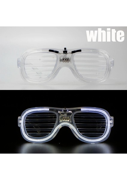 Beyaz LED Işıklı Parti Gözlüğü - Neon 3 Modlu