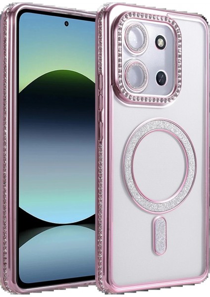 Xiaomi Redmi 15C 4g Joke Simli Magneticsafe Kılıf - Pembe