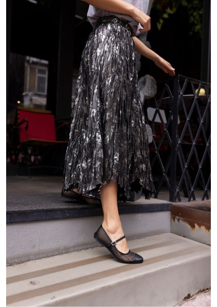 Petrov Kadın Siyah Leopar Garnılı Babet