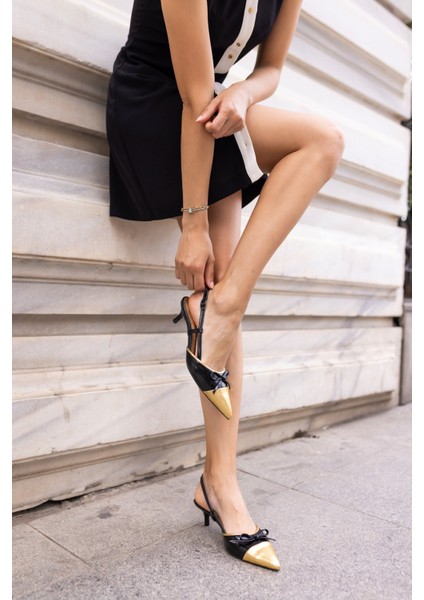 Süsse Kadin Siyah Gumus Alcak Topuklu Sandalet indirimleri