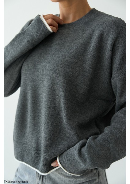 Kadın Bisiklet Yaka Basıc Kazak fiyatları