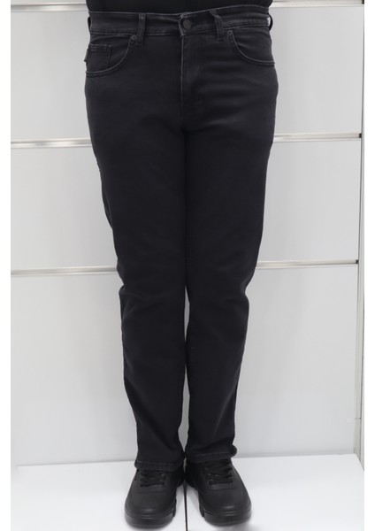 Fistan Store Erkek Füme Yüksek Bel Rahat Kesim Boru Paça Büyük Beden Jean Pantolon