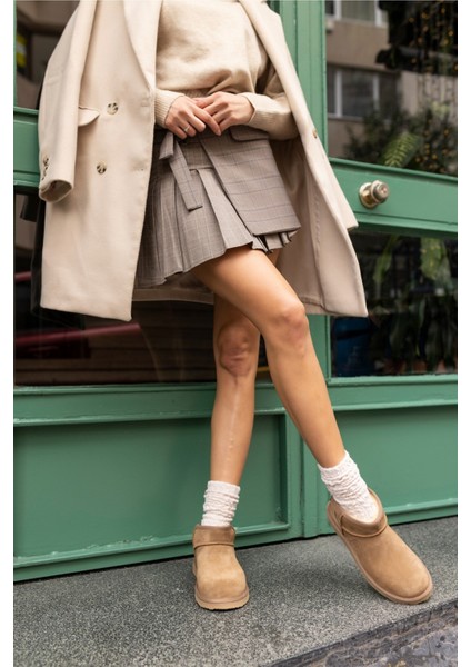 Joyy Kadın W Classıc Gri Gercek Suet Ultra Mini Bot fiyatları