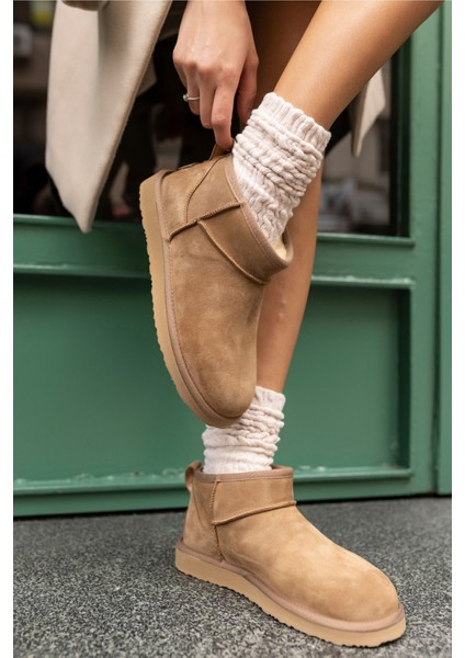 Joyy Kadın W Classıc Gri Gercek Suet Ultra Mini Bot fırsatları