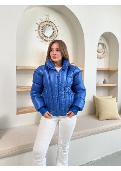 Puffer Kısa Mont Mavi ST25534