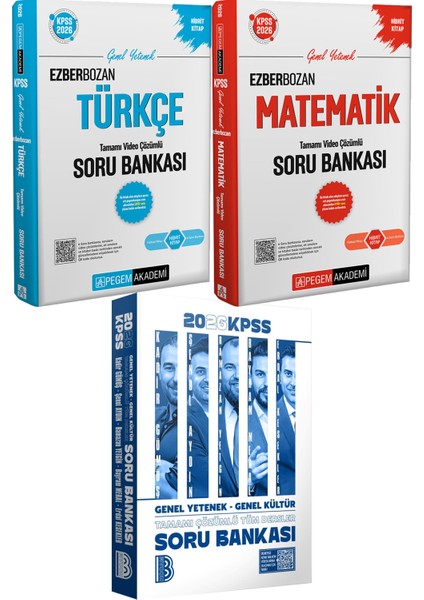 2026 Kpss Tüm Dersler Tamamı Çözümlü Soru Bankası - 2026 Kpss Ezberbozan Türkçe Matematik Soru