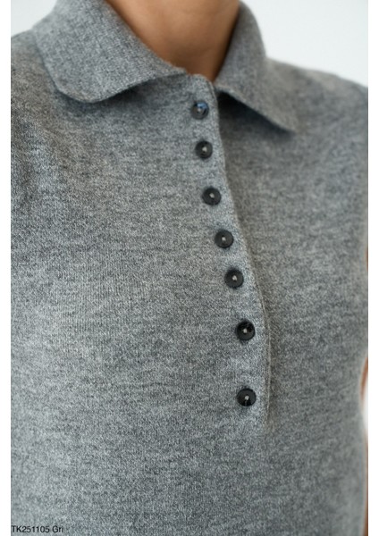 Kadın Erkek Yaka Kolsuz Yarım Düğmeli Kazak modelleri