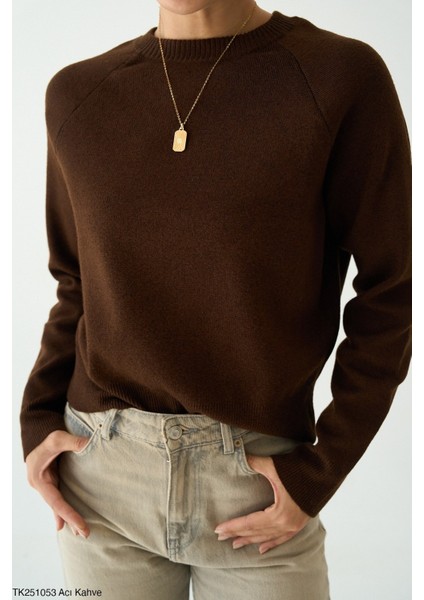 Kadın Bisiklet Yaka Basıc Regular Kesim Kazak fiyatları