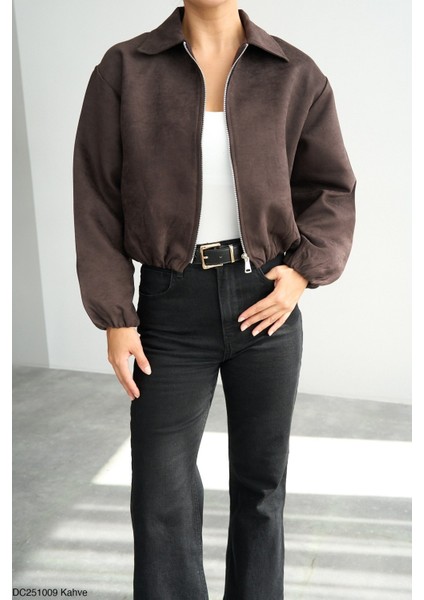 Kadın Kısa Fermuarlı Bomber Basıc Sezonluk Ceket fiyatları