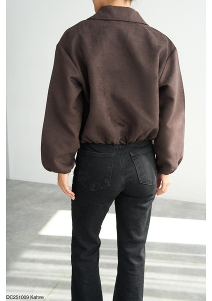 Kadın Kısa Fermuarlı Bomber Basıc Sezonluk Ceket modelleri