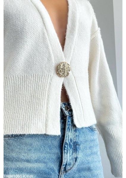 Kadın Tokalı Önden Kapamalı Triko Hırka fiyatları