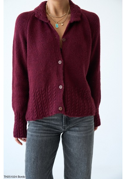 Erkek Yaka Düğmeli Triko Hırka