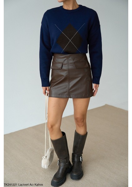 Kadın Baklava Desenli Kalın Kışlık Kazak fiyatları