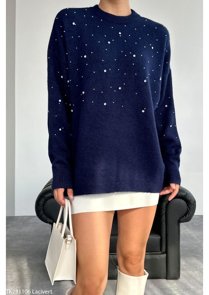 Kadın Taş Detaylı Peluş Standart Kazak fiyatları