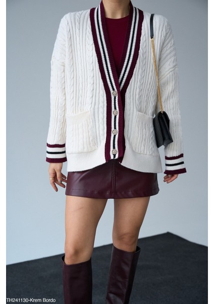 Kadın Örme Cepli Oversize Triko Hırka modelleri