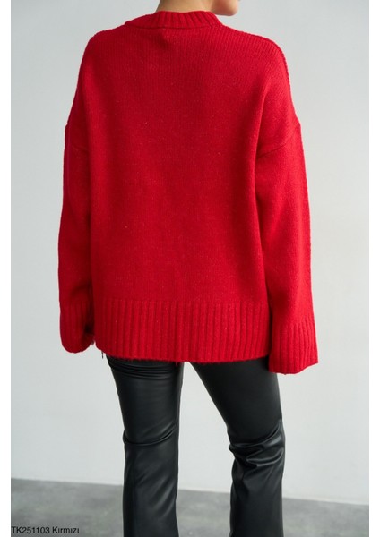 Kadın Yarım Boğaz Casual Günlük Kazak modelleri