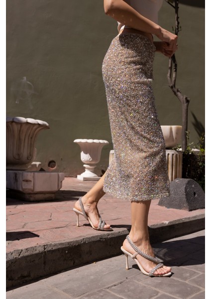 Fruta Kadin Siyah Saten Taşli Topuklu Abiye Ayakkabi modelleri