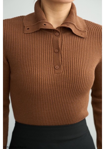 Kadın Erkek Yaka Yarım Fitilli Düğmeli Kışlık Kazak fiyatları