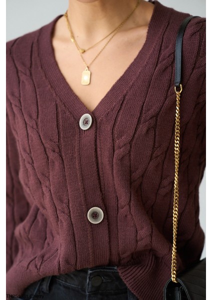 Kadın Selanik Örgü Basıc Triko Hırka