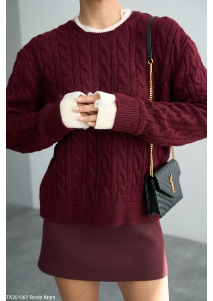 Kadın Basıc Örgü Detaylı Kışlık Kazak modelleri