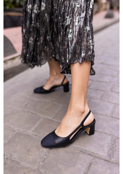 Chal Kadın Sari Kalın Topuklu Sandalet