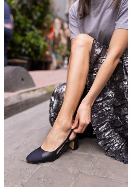 Chal Kadın Sari Kalın Topuklu Sandalet