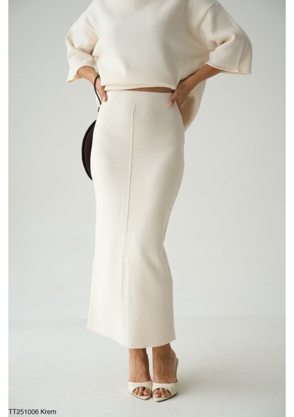 Kadın Triko Etek Kazak Ikili Takım modelleri