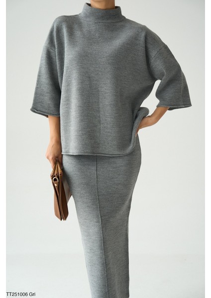 Kadın Triko Etek Kazak Ikili Takım fiyatları