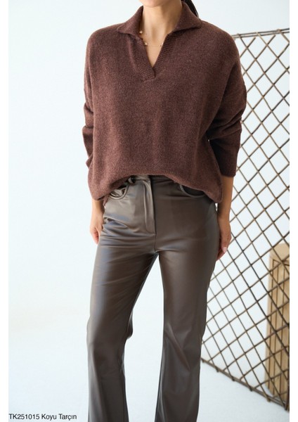 Kadın Erkek Yaka Uzun Kollu Basic Triko Kışlık Kazak fiyatları