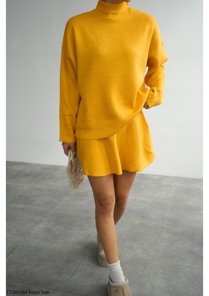 Kadın Triko Mini Etek-Kazak Ikili Takım fiyatları