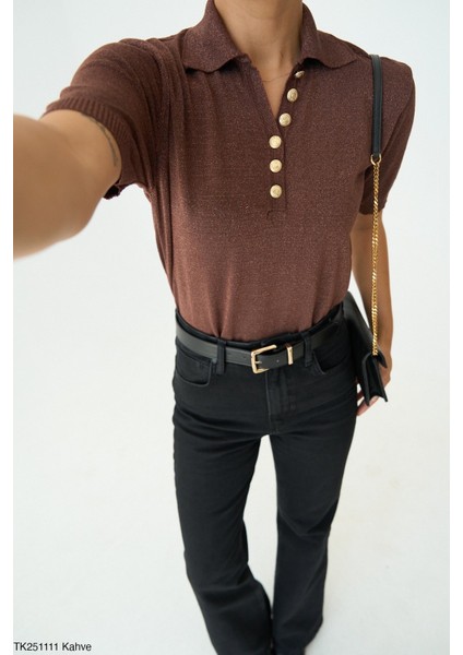 Kadın Erkek Yaka Yarım Düğmeli Ince Sezonluk Kazak