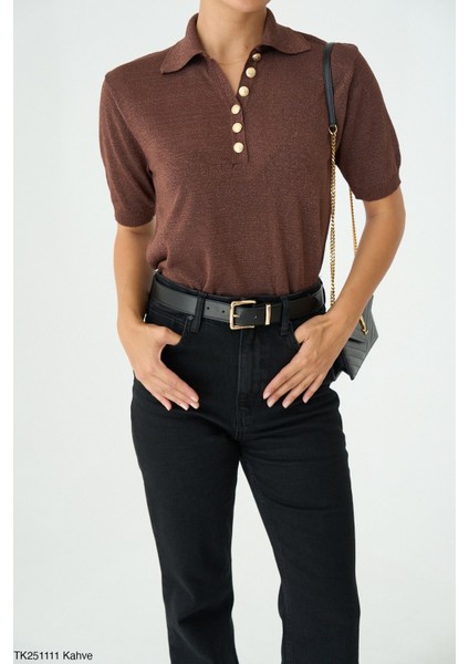 Kadın Erkek Yaka Yarım Düğmeli Ince Sezonluk Kazak modelleri