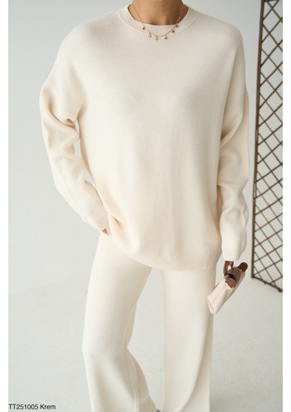 Kadın Triko Pantolon Kazak Ikili Takım