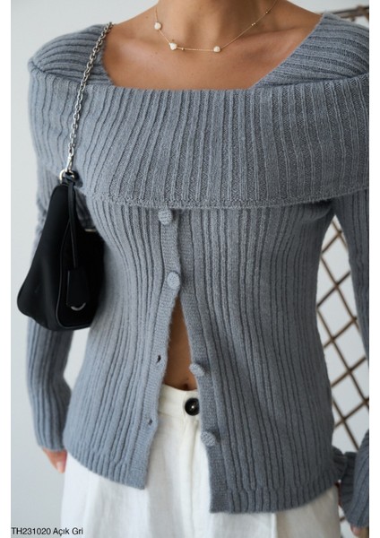 Kadın Kayık Yaka Komple Düğmeli Kışlık Triko Hırka fiyatları